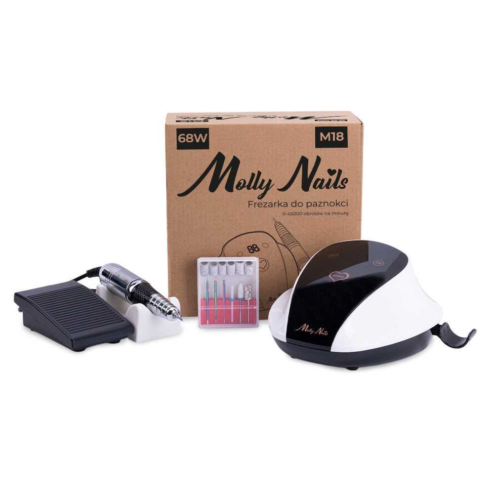 Molly Nails Frezarka Do Paznokci 68W Do Manicure Pedicure Biała M18 45 000 Obrotów