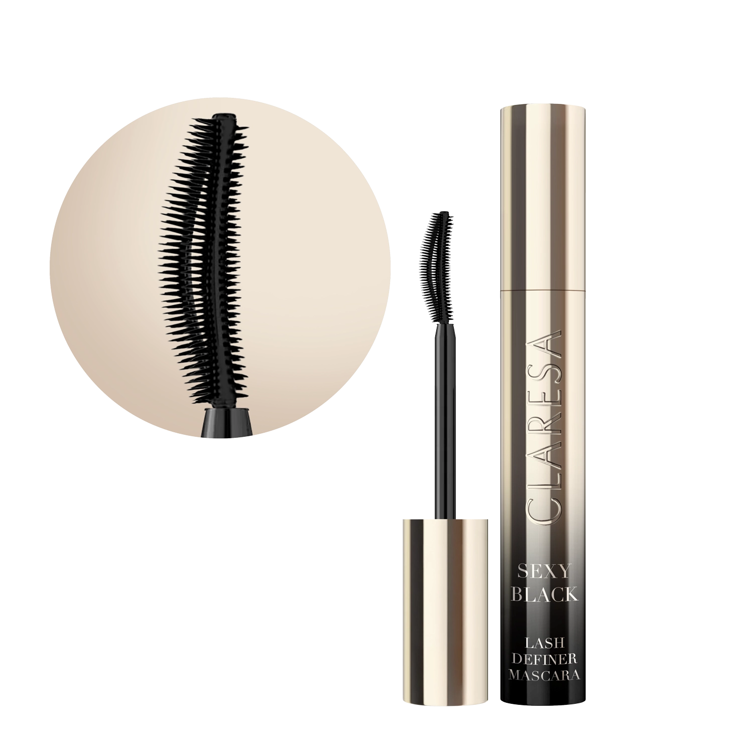 Claresa Sexy Black Volume & Curl Mascara Tusz Do Rzęs Czarny Pogrubiająco-Podkręcający, 10 G