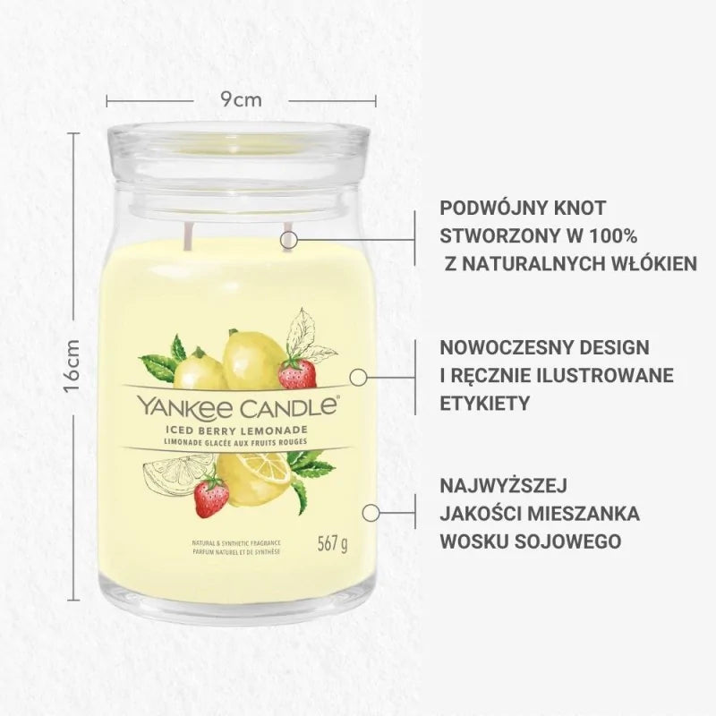 Yankee Candle Signature Świeca Zapachowa Duża Iced Berry Lemonade