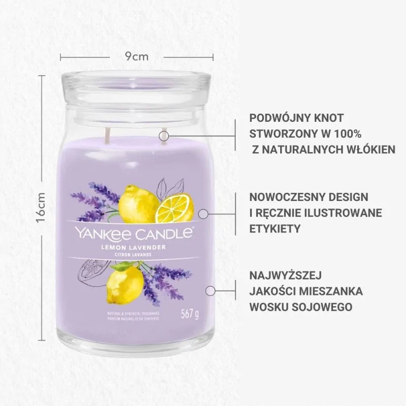 Yankee Candle Signature Świeca Zapachowa Duża Lemon Lavender