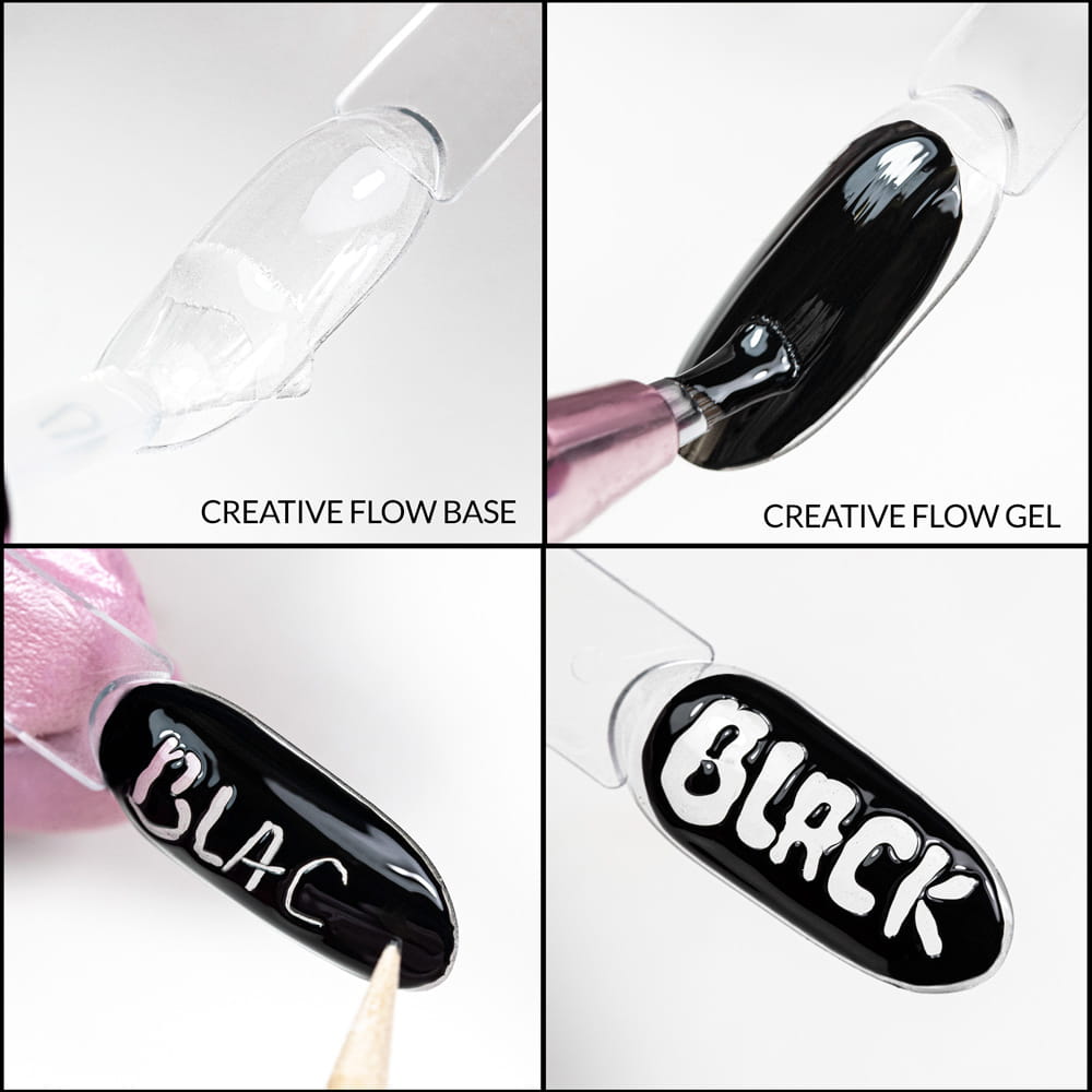 Molly Nails Creative Flow Color Gel - Kreatywny Nailart Żel Do Efektu Topniejących, Miękkich Wzorów White Hema/Di-Hema Free 5 G