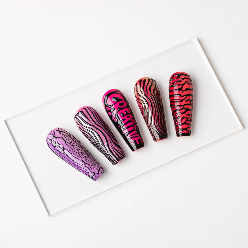 Molly Nails Creative Flow Color Gel - Kreatywny Nailart Żel Do Efektu Topniejących, Miękkich Wzorów Black Hema/Di-Hema Free 5 G