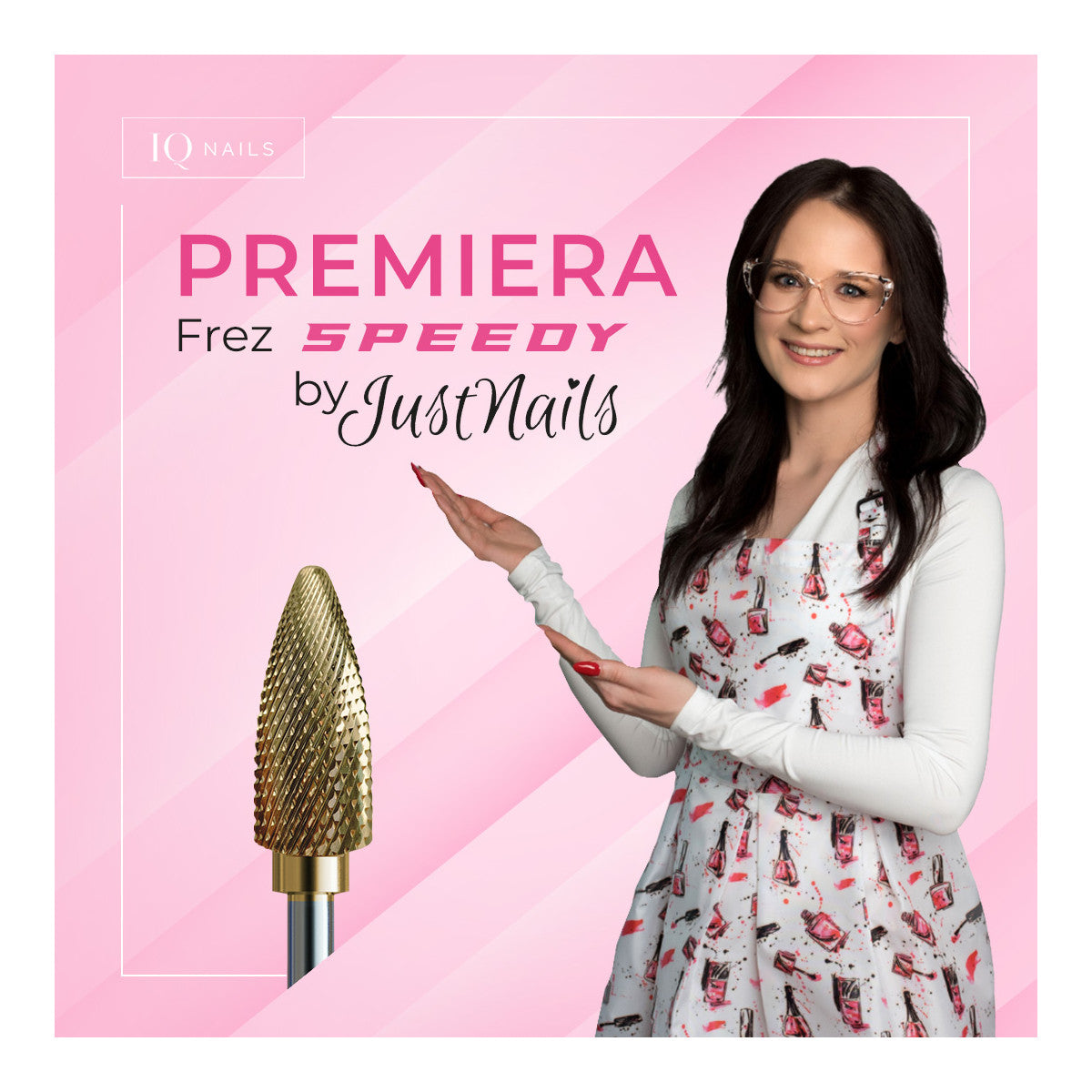 IQN Frez Speedy By Just Nails Do Hybrydy I Żelu - Delikatna Szyszka