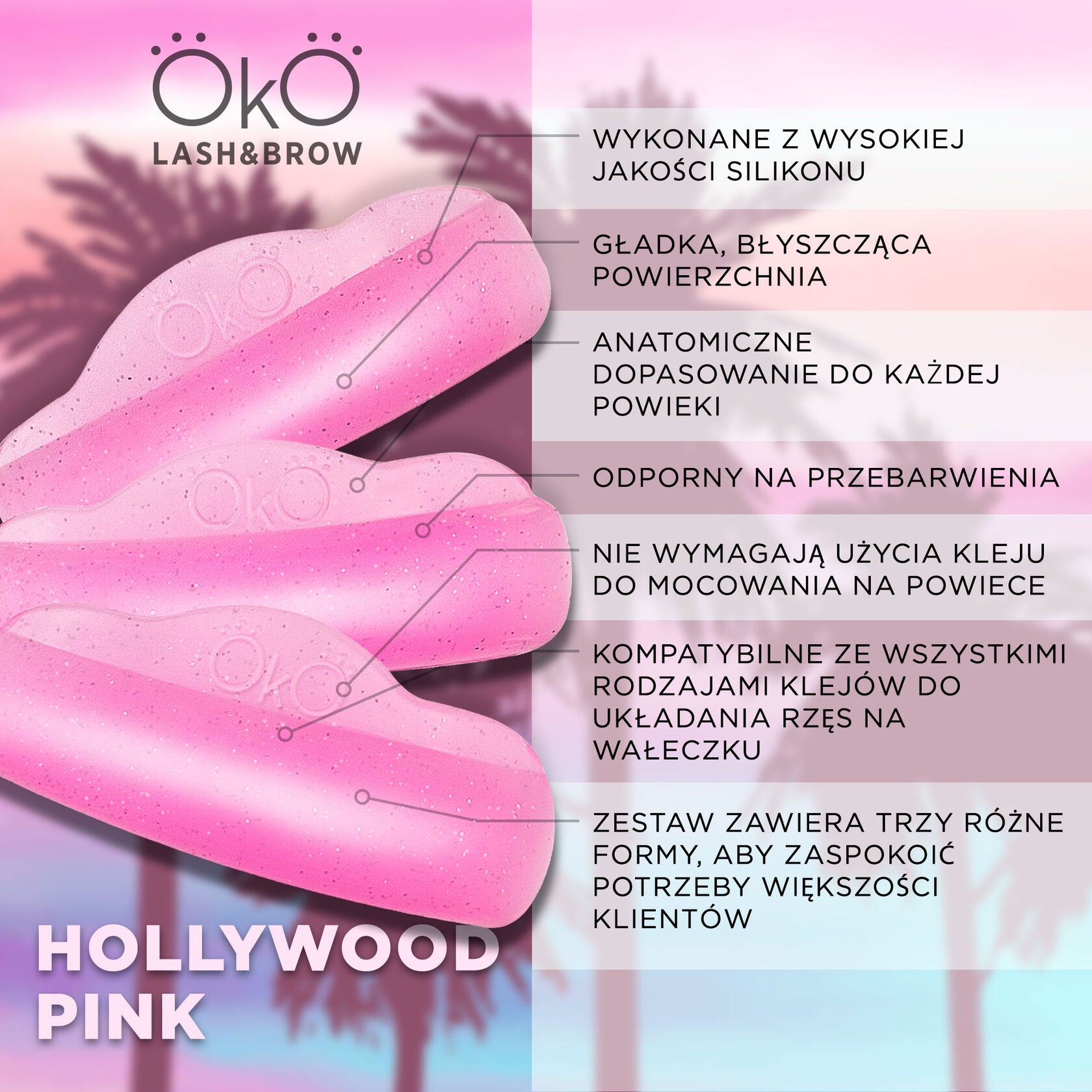OKO Wałki Do Laminacji OKO Hollywood Pink, 3 Pary