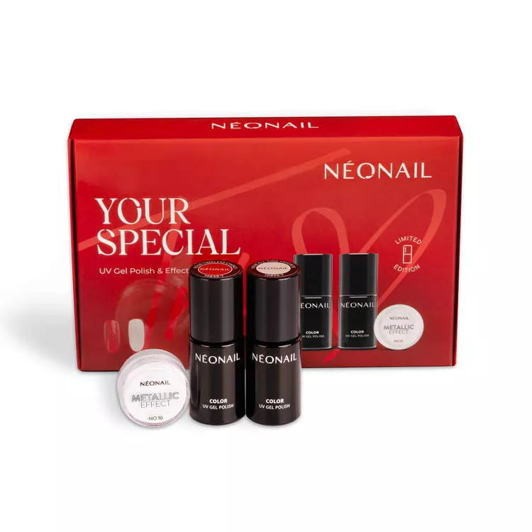 NeoNail Trio Set: 2 Lakiery + Pyłek