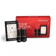NeoNail Zestaw Trio Set: 2 Lakiery + Naklejki Wodne