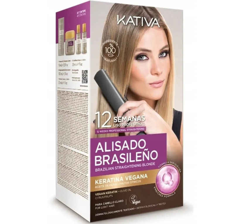 Kativa Blond Keratynowe Prostowanie Włosów Dla Blondynki Zestaw