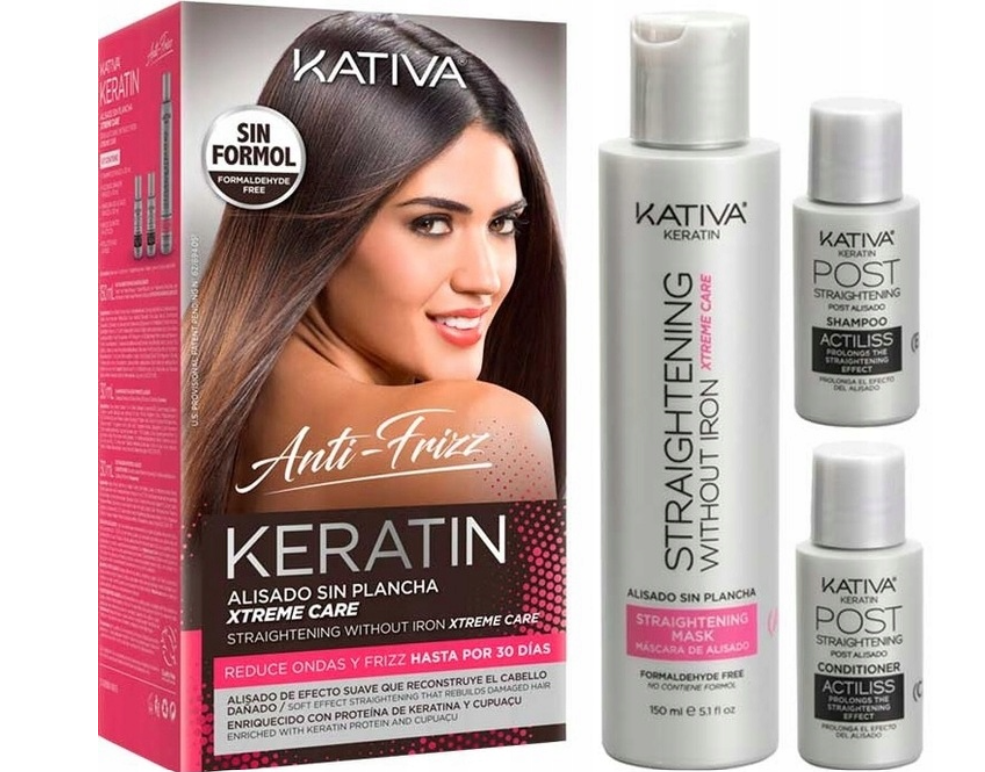 KATIVA Kativa Keratin Xtreme Care Kit (Zestaw Czerwony) Anti-Frizz Keratynowe Prostowanie Włosów Zestaw — Składniki i ocena