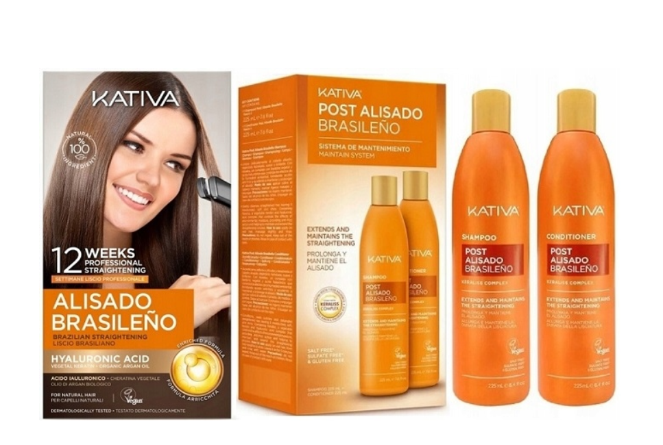 Kativa Keratynowe Prostowanie 2x225ml + Post 2 Alisado Brasileno Zestaw 450ml