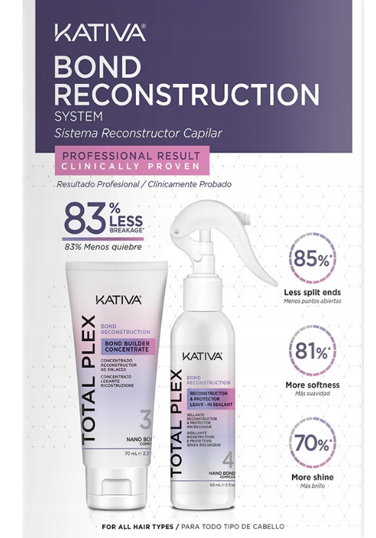 Kativa Total Plex Reconstruction Kit Odżywki Silnie Naprawiające Włosy Zestaw