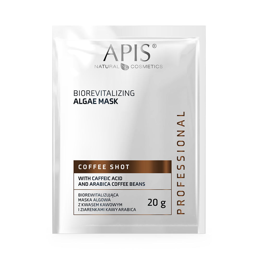 Apis Coffee Shot Biorewitalizująca Maska Algowa Z Kwasem Kawowym I Ziarenkami Kawy Arabica / 20 G