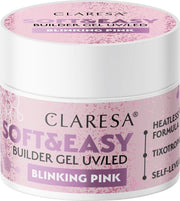 Claresa Soft&Easy Builder Gel UV/LED Żel Budujący - Blinking Pink 90g