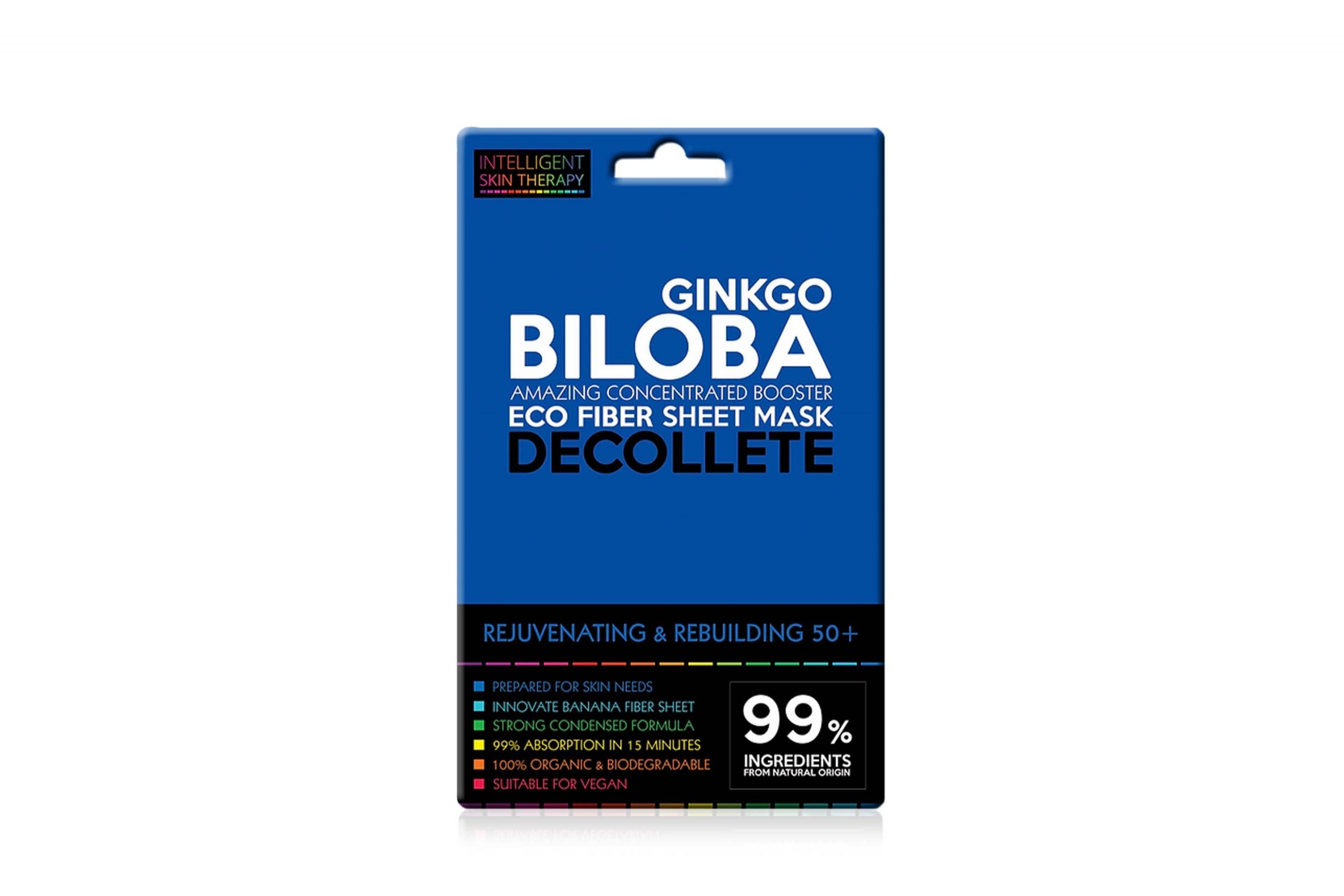 Beautyface Intelligent Skin Therapy Intelligent Gingko Biloba Decollete Mask Wegańska Maska Kompresowa Odmładzająco-Odbudowująca