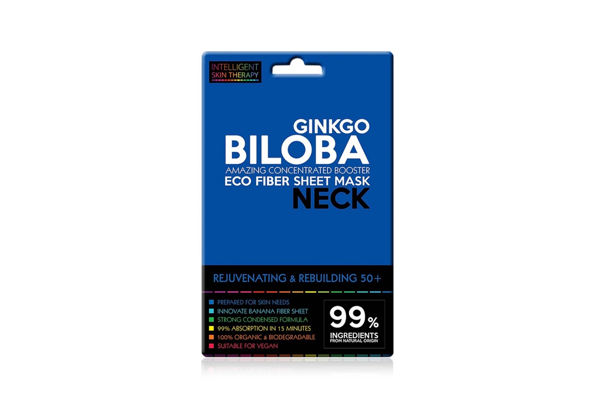 Beautyface Intelligent Skin Therapy Intelligent Gingko Biloba Neck Mask Wegańska Maska Kompresowa Odmładzająco-Odbudowująca