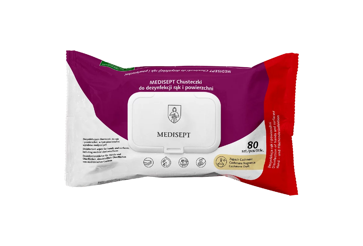 Medisept Chusteczki Do Dezynfekcji Rąk I Powierzchni Flow-Pack 80 Szt.
