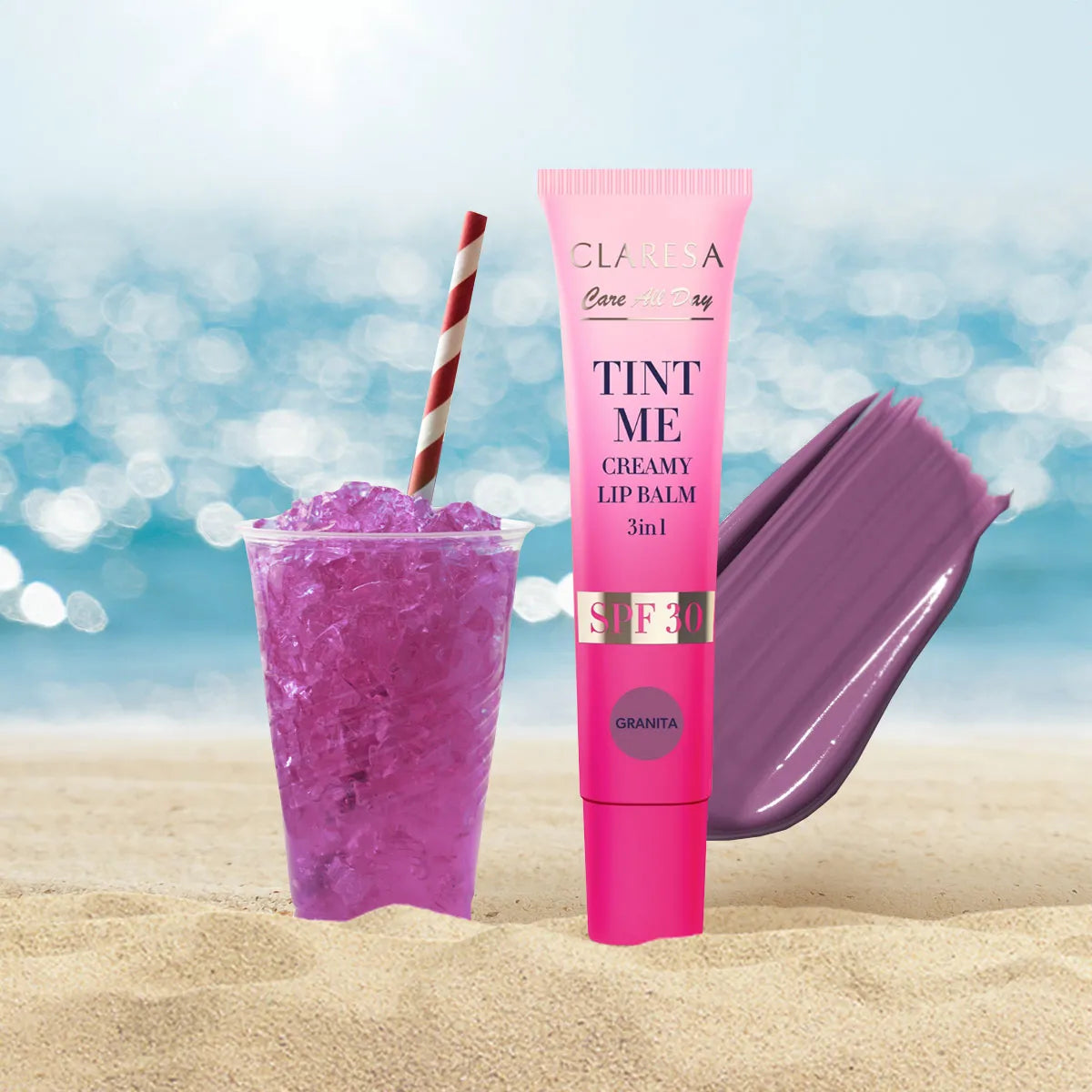 Claresa Tint Me Creamy Lip Balm 3In1 Spf 30 Koloryzujący Balsam Do Ust Z Filtrem Spf 30 Granita, 12 Ml