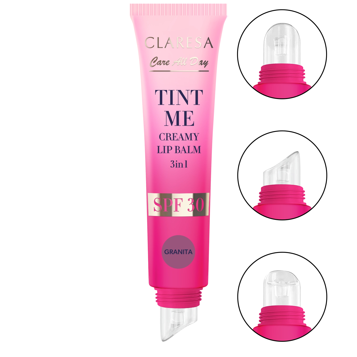 Claresa Tint Me Creamy Lip Balm 3In1 Spf 30 Koloryzujący Balsam Do Ust Z Filtrem Spf 30 Granita, 12 Ml