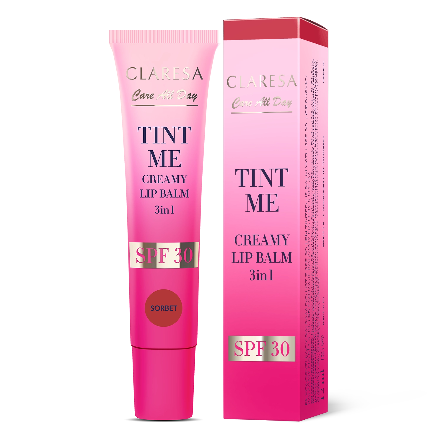 Claresa Tint Me Creamy Lip Balm 3In1 Spf 30 Koloryzujący Balsam Do Ust Z Filtrem Spf 30 Granita, 12 Ml