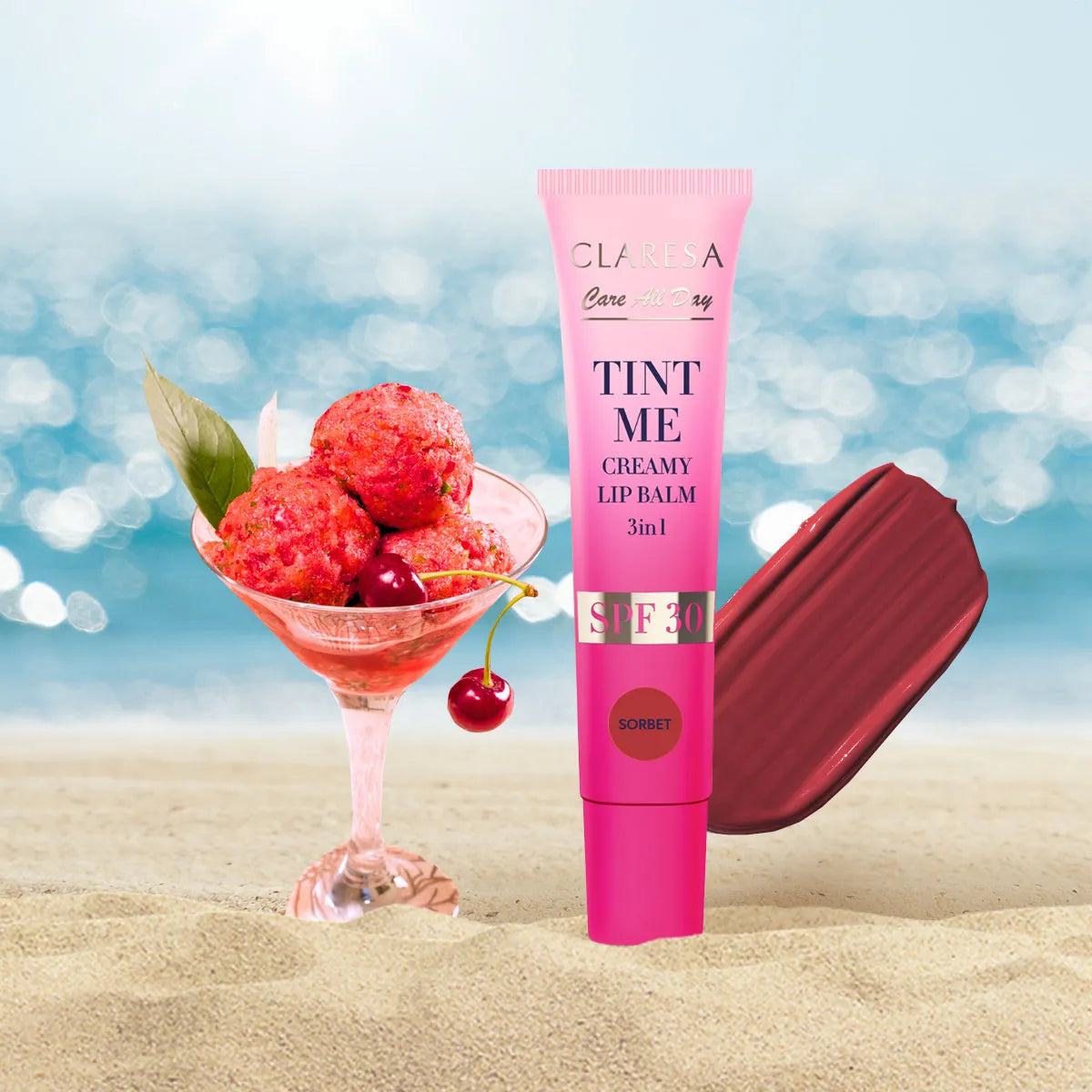 Claresa Tint Me Creamy Lip Balm 3In1 Spf 30 Koloryzujący Balsam Do Ust Z Filtrem Spf 30 Sorbet, 12 Ml