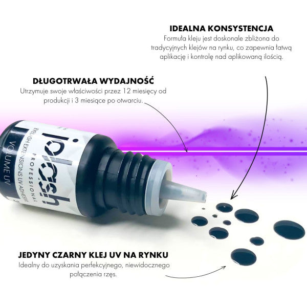 Jolash Jl Volume UV -  Klej Do Przedłużania Rzęs Metodą UV Nowa Rzadka Formuła 3ml
