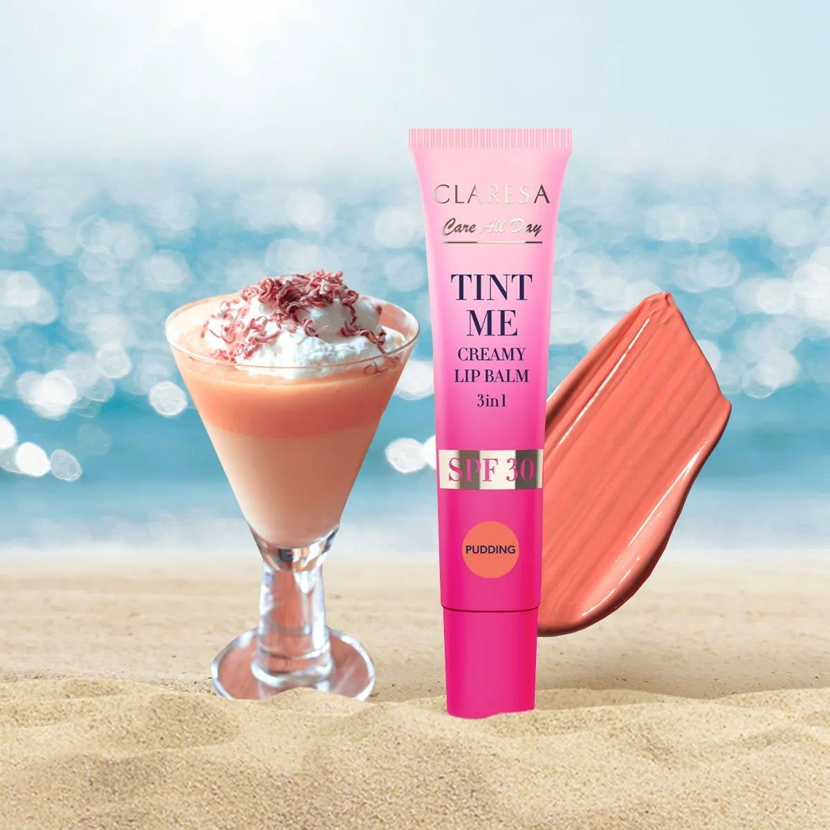 Claresa Tint Me Creamy Lip Balm 3In1 Spf 30 Koloryzujący Balsam Do Ust Z Filtrem Spf 30 Pudding, 12 Ml