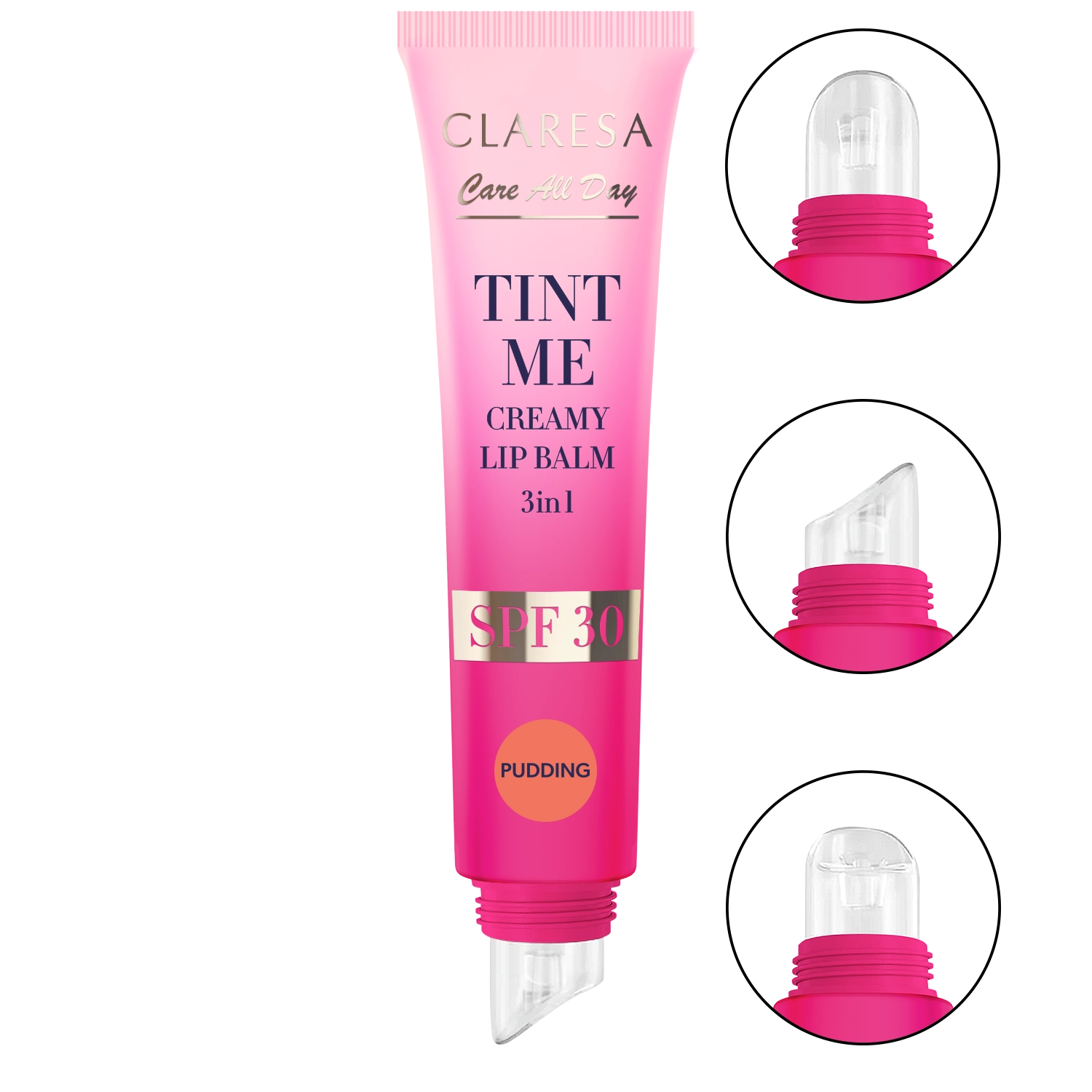 Claresa Tint Me Creamy Lip Balm 3In1 Spf 30 Koloryzujący Balsam Do Ust Z Filtrem Spf 30 Pudding, 12 Ml