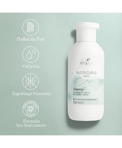 Wella Nutricurls Waves Szampon Do Włosów Falowanych 250 Ml