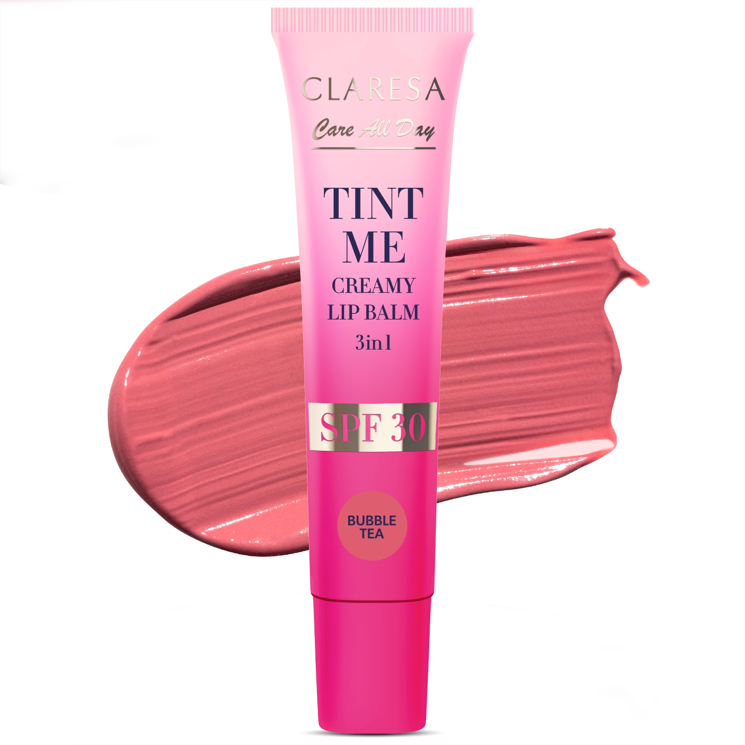 Claresa Tint Me Creamy Lip Balm 3In1 Spf 30 Koloryzujący Balsam Do Ust Z Filtrem Spf 30 Bubbletea, 12 Ml