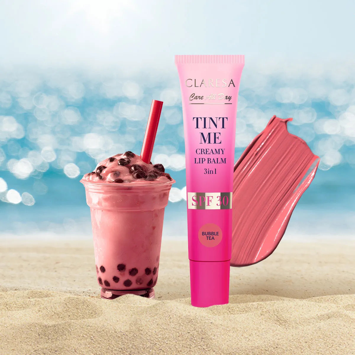Claresa Tint Me Creamy Lip Balm 3In1 Spf 30 Koloryzujący Balsam Do Ust Z Filtrem Spf 30 Bubbletea, 12 Ml