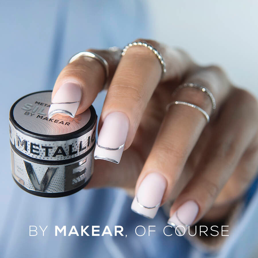 Makear Żel Do Zdobień Metallic Gel Silver 5ml