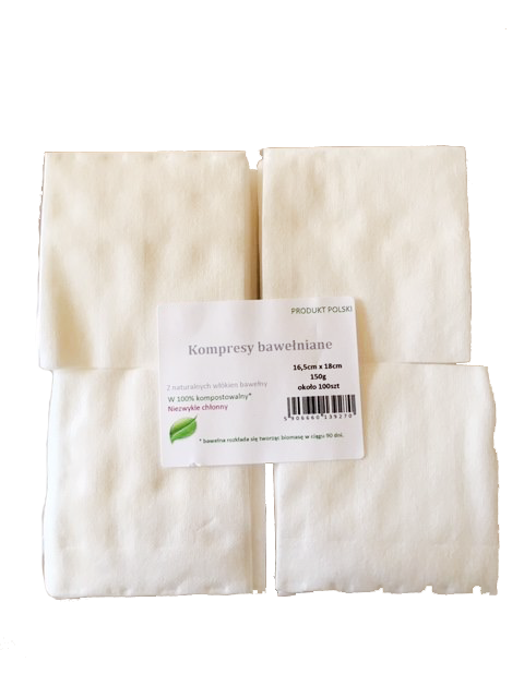 Kompresy Bawełniane 16,5cm x 18cm 150g
