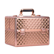 Kuferek Kosmetyczny XL Na Lampę 36W Diamond 3D Rose Golden Okucia Rose Golden