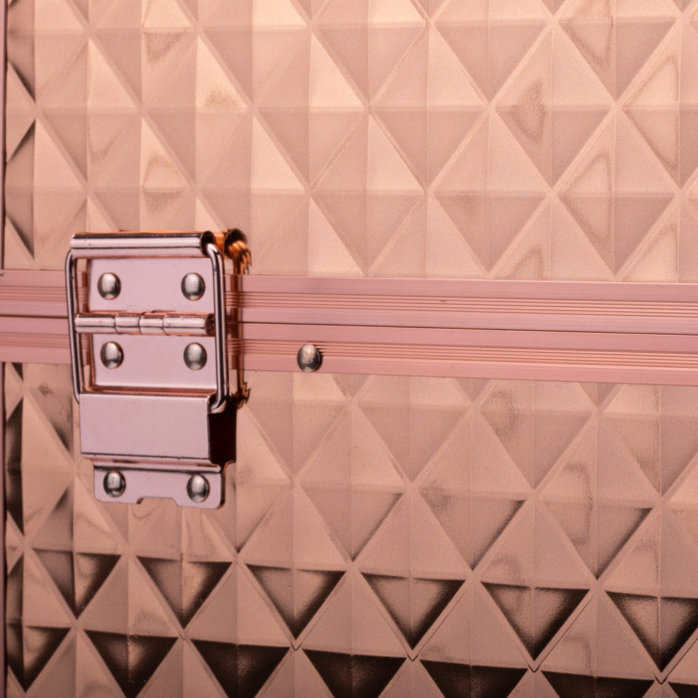 Kuferek Kosmetyczny XL Na Lampę 36W Diamond 3D Rose Golden Okucia Rose Golden
