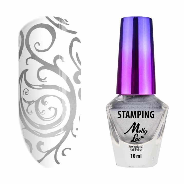 Lakier do Stempli Mollylac nr.3 Srebrny 10ml