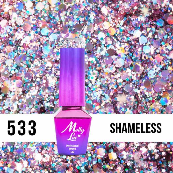 Lakier Hybrydowy MollyLac - Crushed Diamonds - Shameless 5ml nr.533