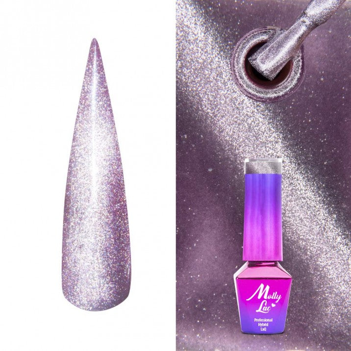 Lakier Hybrydowy MollyLac - Cat Eye Womanity - Steel 5ml nr.448