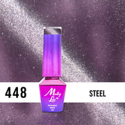 Lakier Hybrydowy MollyLac - Cat Eye Womanity - Steel 5ml nr.448