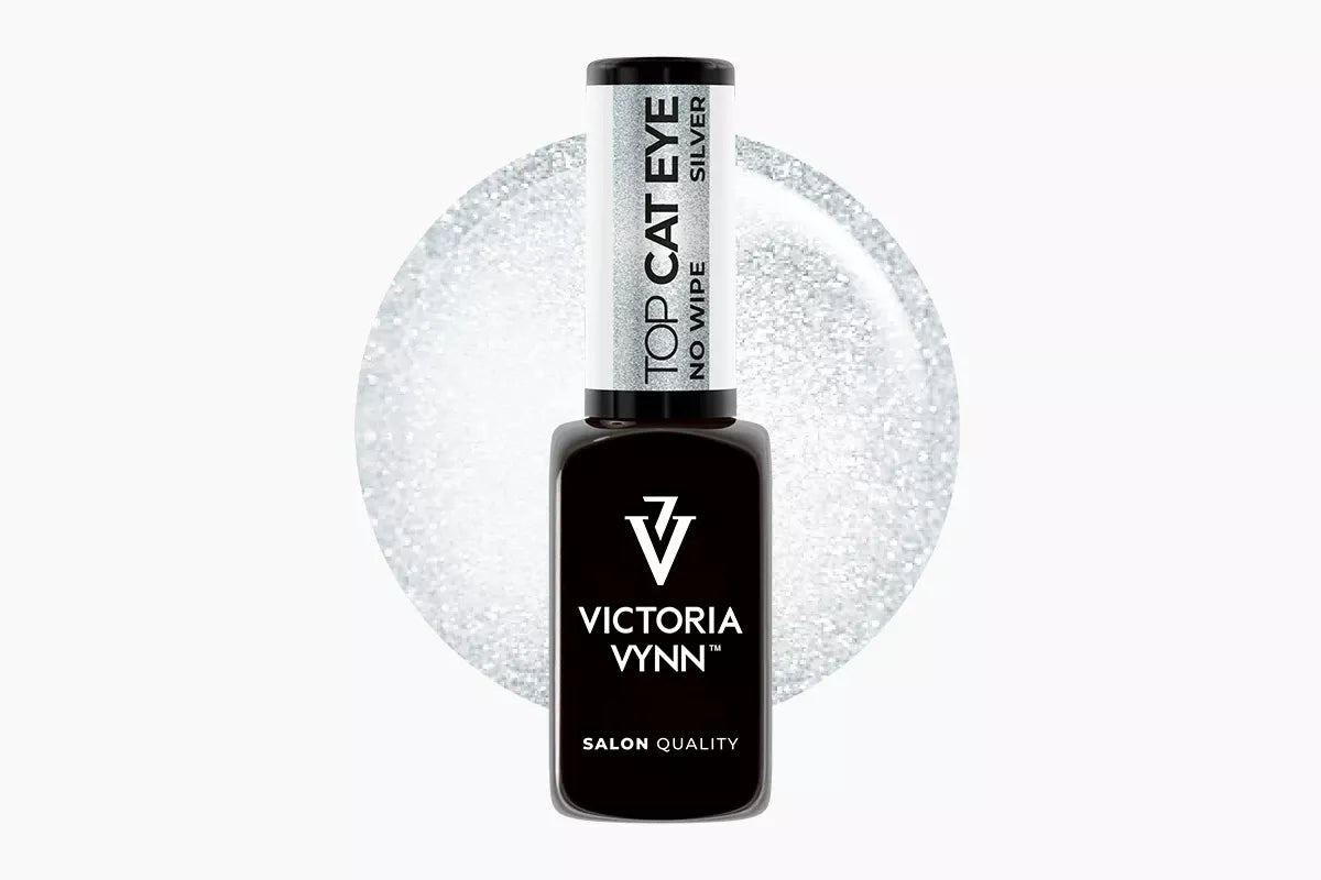 Victoria Vynn Top Hybrydowy Silver Cat Eye No Wipe 8 ml