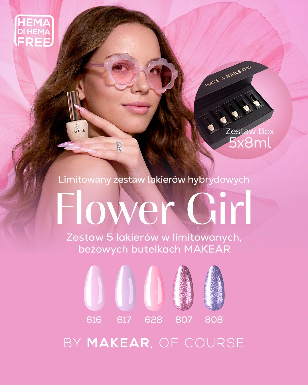 Makear Limitowany Set Flower Girl - Lakiery Hybrydowe 5 x 8 ml