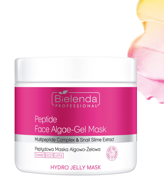 Bielenda Hydro Jelly Mask Przeciwzmarszczkowa Maska Algowo-Żelowa Peptydy & Śluz Ślimaka, 190g