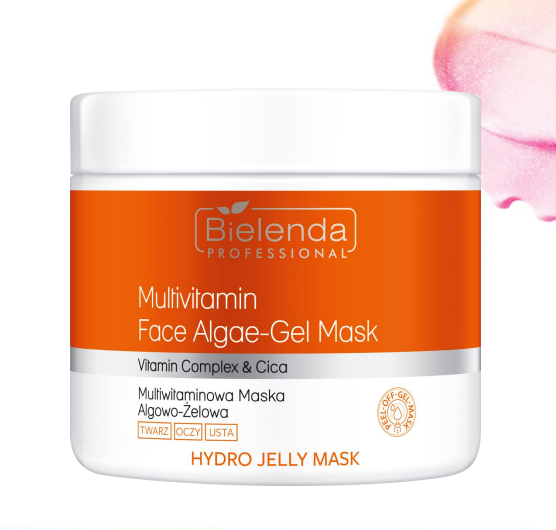 Bielenda Hydro Jelly Mask Rozświetlająca Maska Algowo-Żelowa Ultrastabilna Witamina C & Cica, 190g