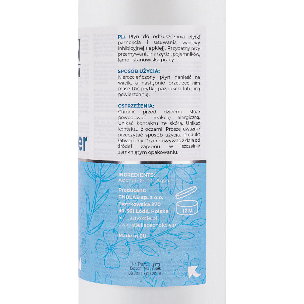 Cleaner NTN Premium Płyn Do Odtłuszczania Płytki Paznokcia 1000 Ml