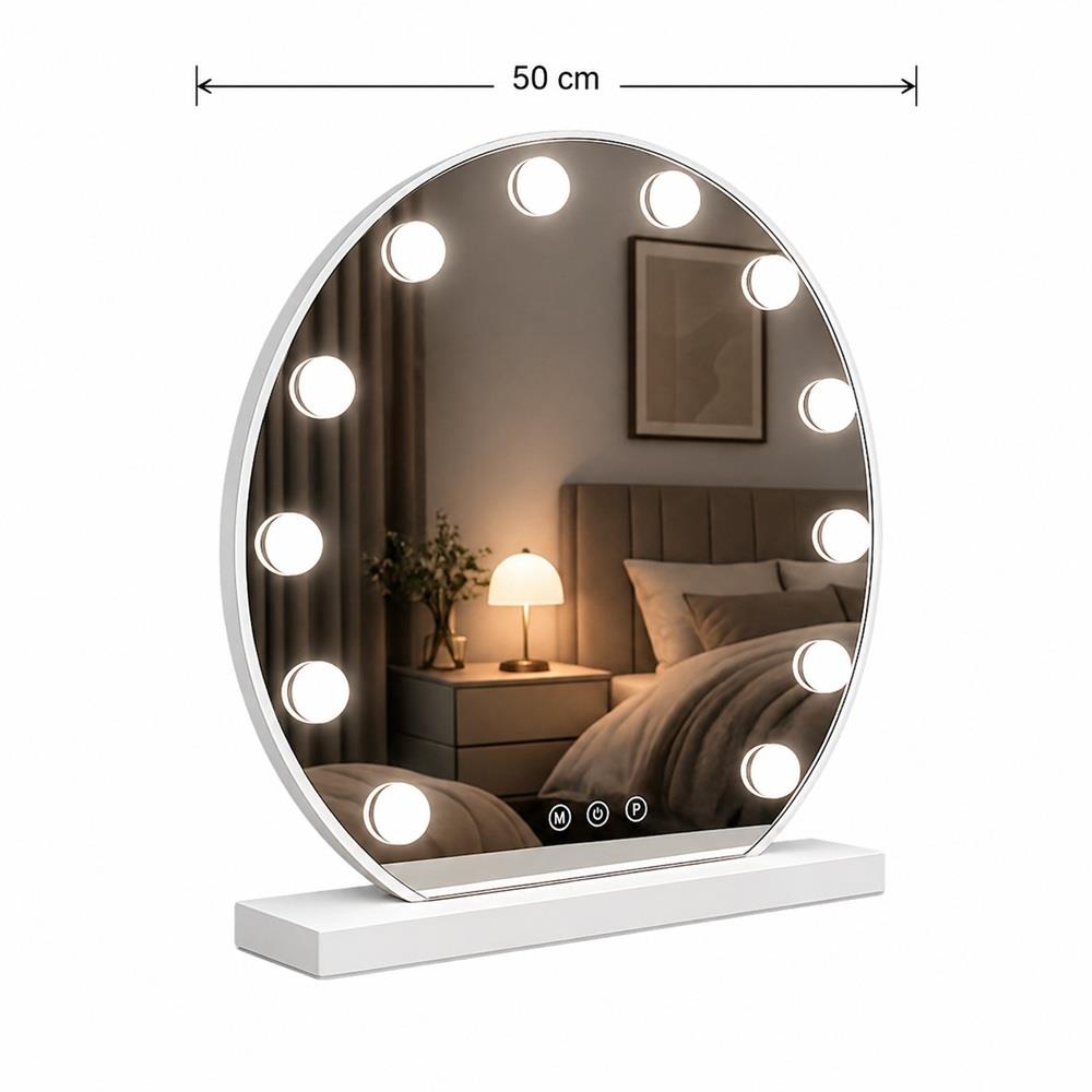 Lustro podświetlane LED HOLLYWOOD śr 50cm WA-60-Z