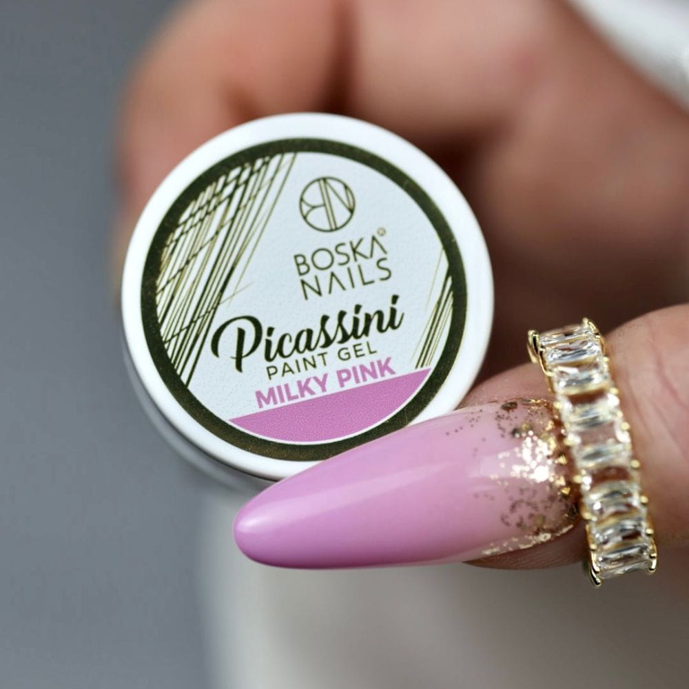 Boska Nails Żel Do Zdobień Picassini Paint Gel Milky Pink Różowy 5ml