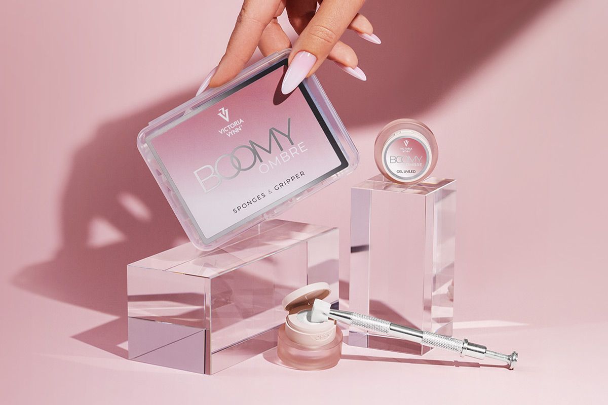 Victoria Vynn Boomy Ombre Baby Boomer Set Gąbeczki I Chwytak W Pudełku + Ombre Żel