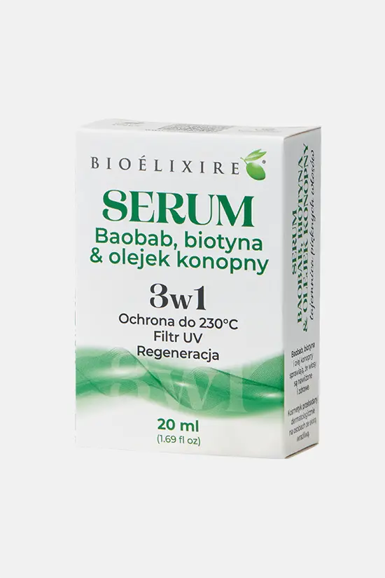 Bioelixire Bioelixire Serum Silikonowe Baobab, Biotyna & Olejek Konopny + Filtr UV 20 Ml — Składniki i ocena