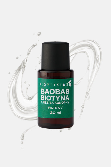 Bioelixire Serum Silikonowe Baobab, Biotyna & Olejek Konopny + Filtr UV 20 Ml