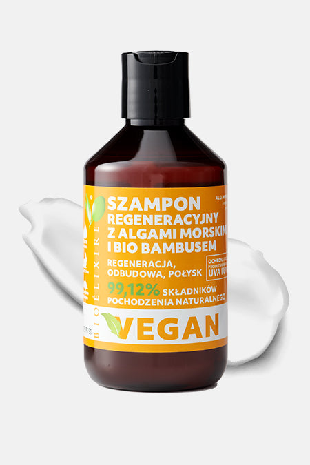 Bioelixire Bioélixire Essential Vegan Shampoo regenerierend Z Algami Morskimi I Bio Bambusem 300 Ml — Inhaltsstoffe i ocena