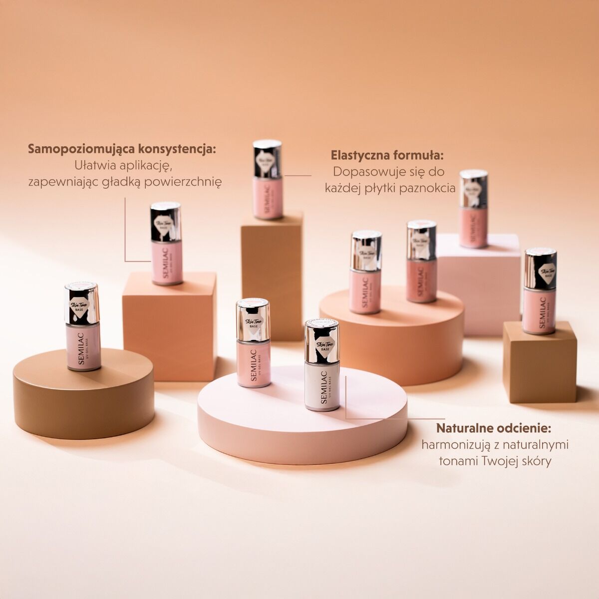Semilac Baza Do Lakierów Hybrydowych Skin Tone Cover Base Pale Beige 7 ml