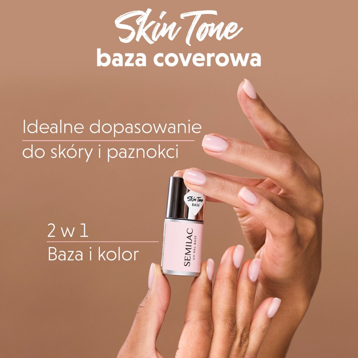 Semilac Baza Do Lakierów Hybrydowych Skin Tone Cover Base Pale Beige 7 ml
